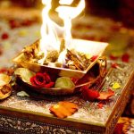 Hawan kund and Vedic fire ritual at home
